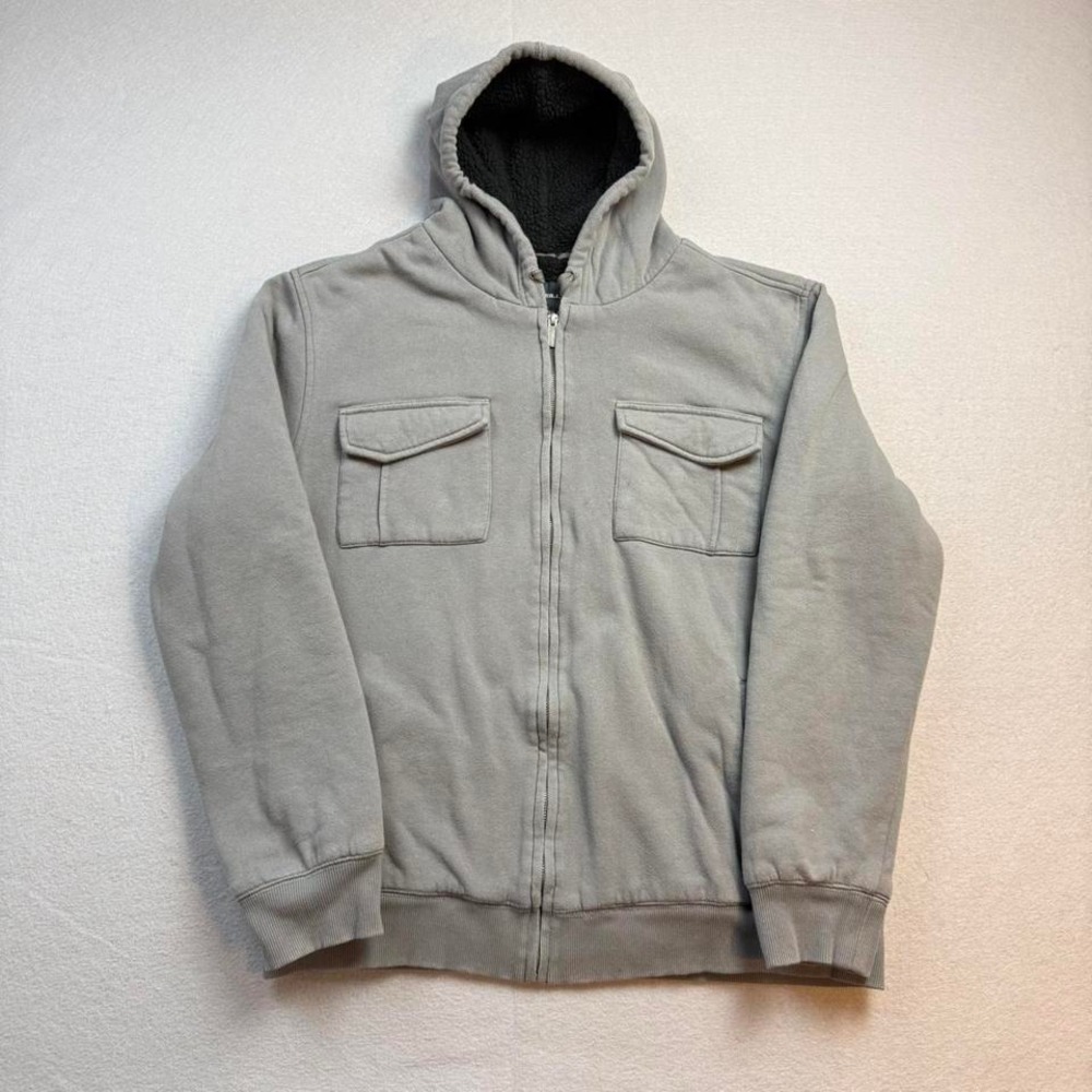 O'Neill Grey Sherpa Lined Zip Hoodie Jacket XL
